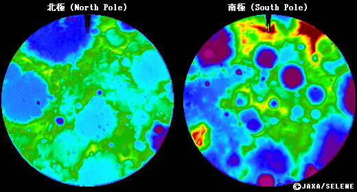 The topographic data of the lunar North and South Polar region
