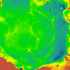 晴れの海（Mare Serenitatis）の1/16度グリッド高度データ